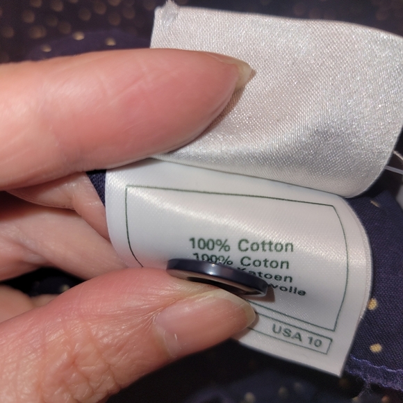 Laura Ashley vintage 3/4 sleeve polka dot midi dress blue yellow size 10 - Picture 12 of 12